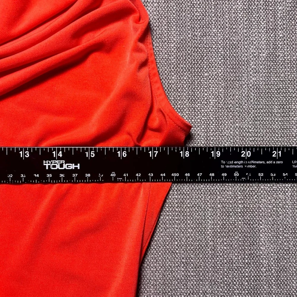 Michael Kors Womens Red Cowl Neck Ruched Tank Top Large Draped Preppy Sleeveless